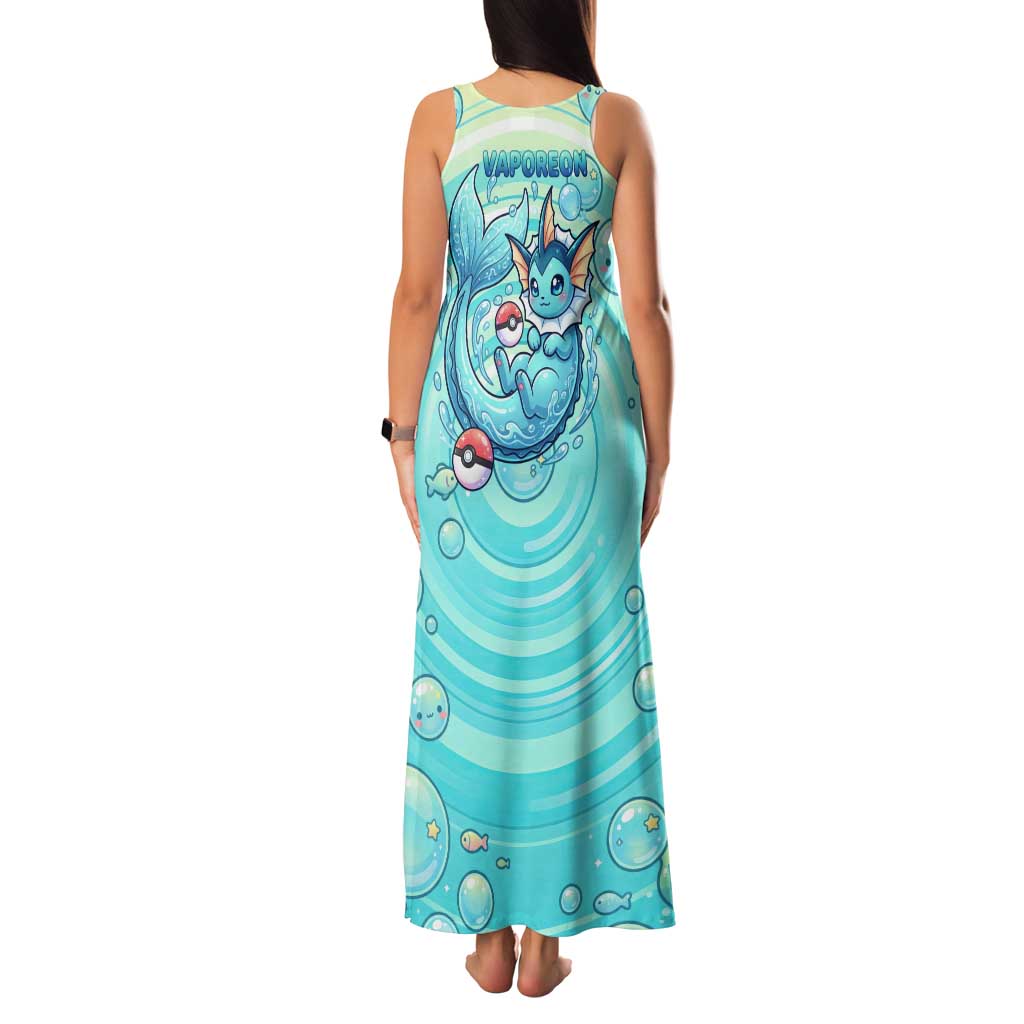 Vaporeon Tank Maxi Dress Dreamy Ocean Bubble Fantasy Art