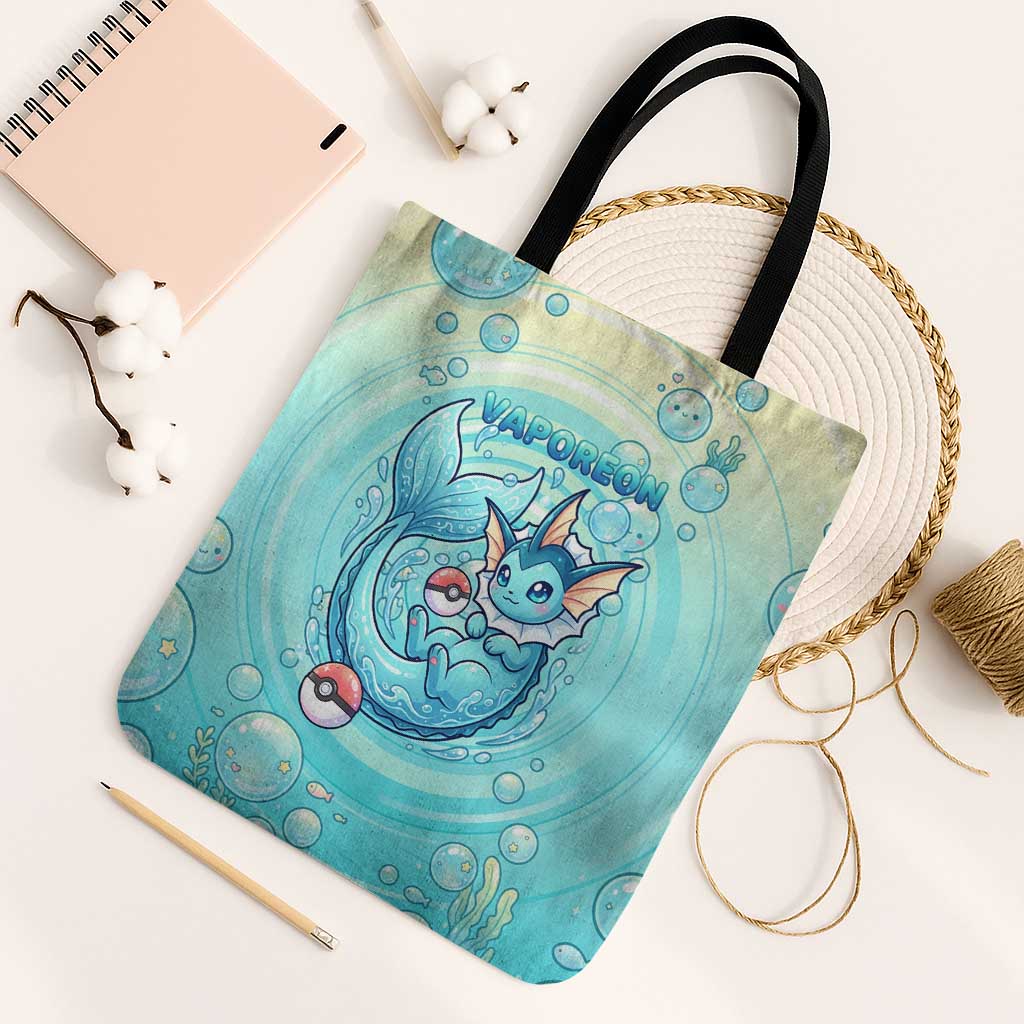 Vaporeon Tote Bag Dreamy Ocean Bubble Fantasy Art