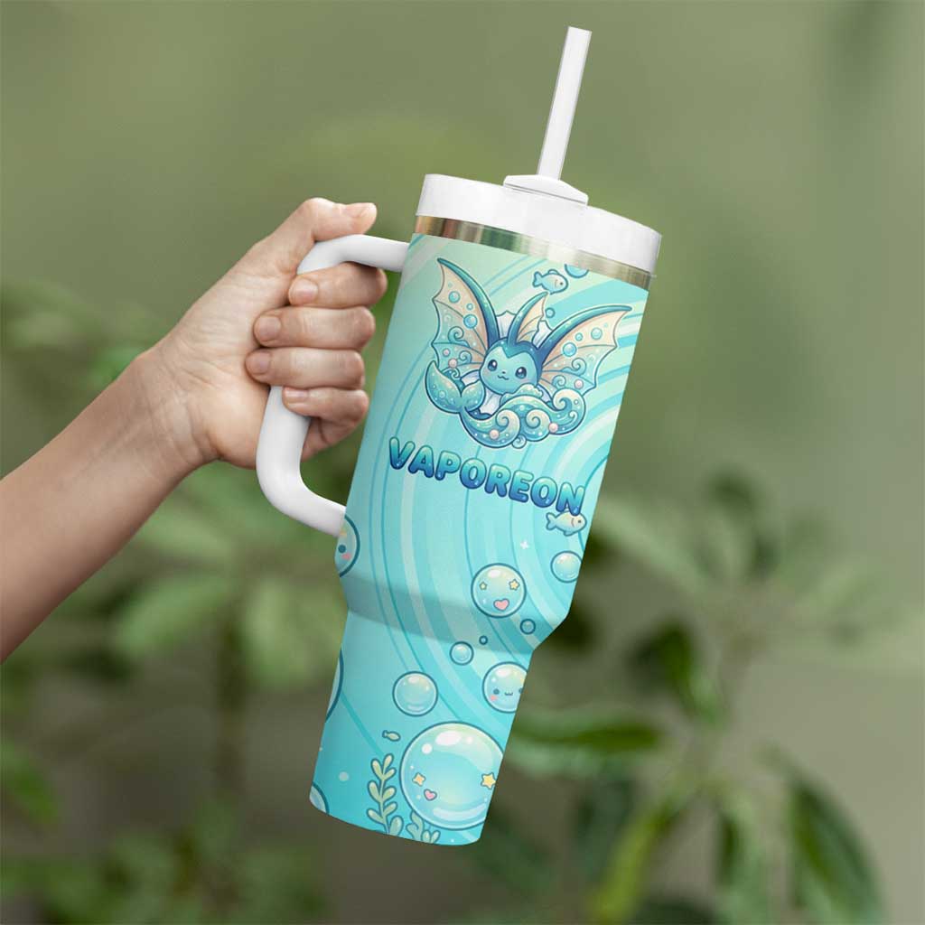 Vaporeon Tumbler With Handle Dreamy Ocean Bubble Fantasy Art