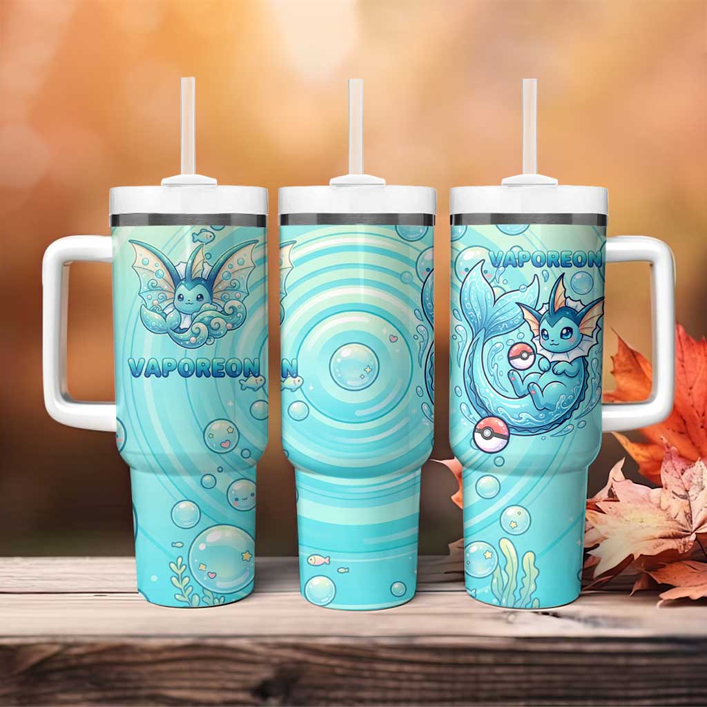 Vaporeon Tumbler With Handle Dreamy Ocean Bubble Fantasy Art