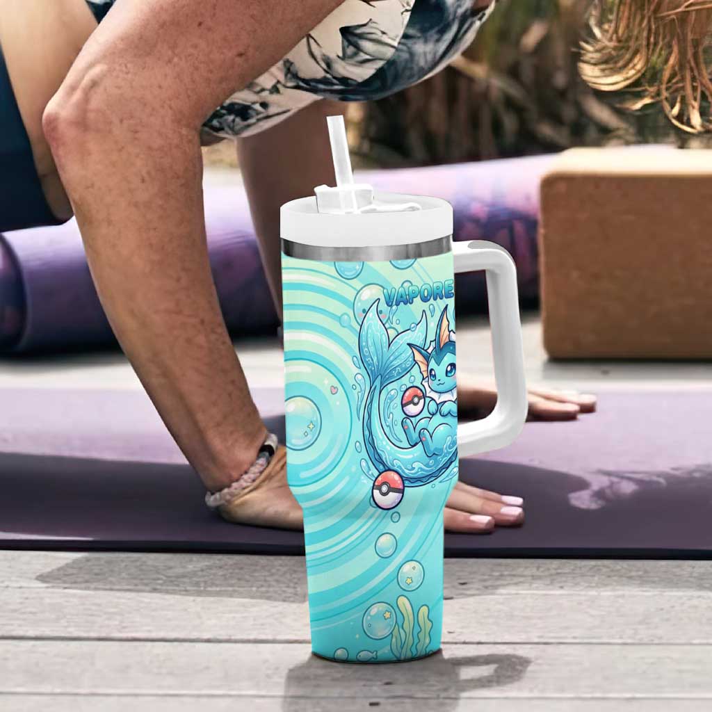 Vaporeon Tumbler With Handle Dreamy Ocean Bubble Fantasy Art