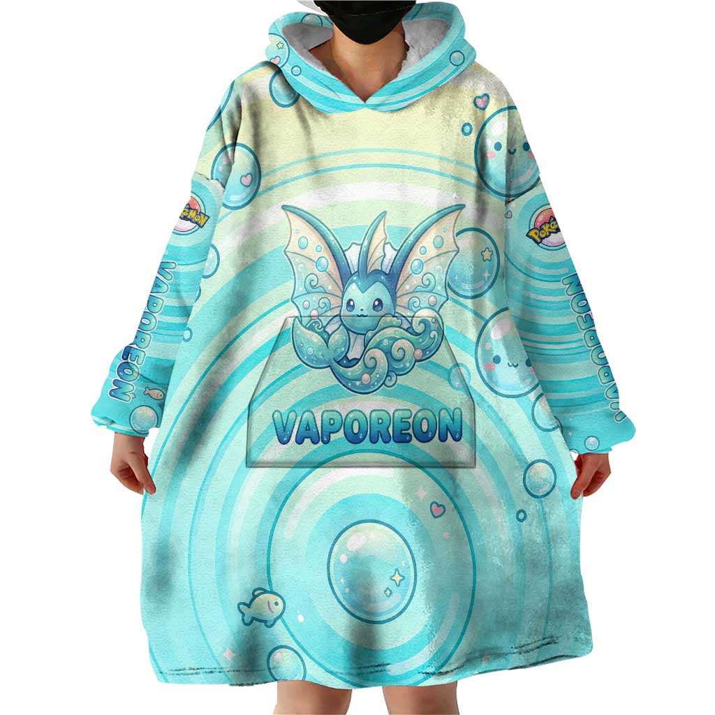 Vaporeon Wearable Blanket Hoodie Dreamy Ocean Bubble Fantasy Art