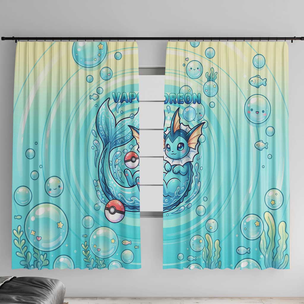 Vaporeon Window Curtain Dreamy Ocean Bubble Fantasy Art