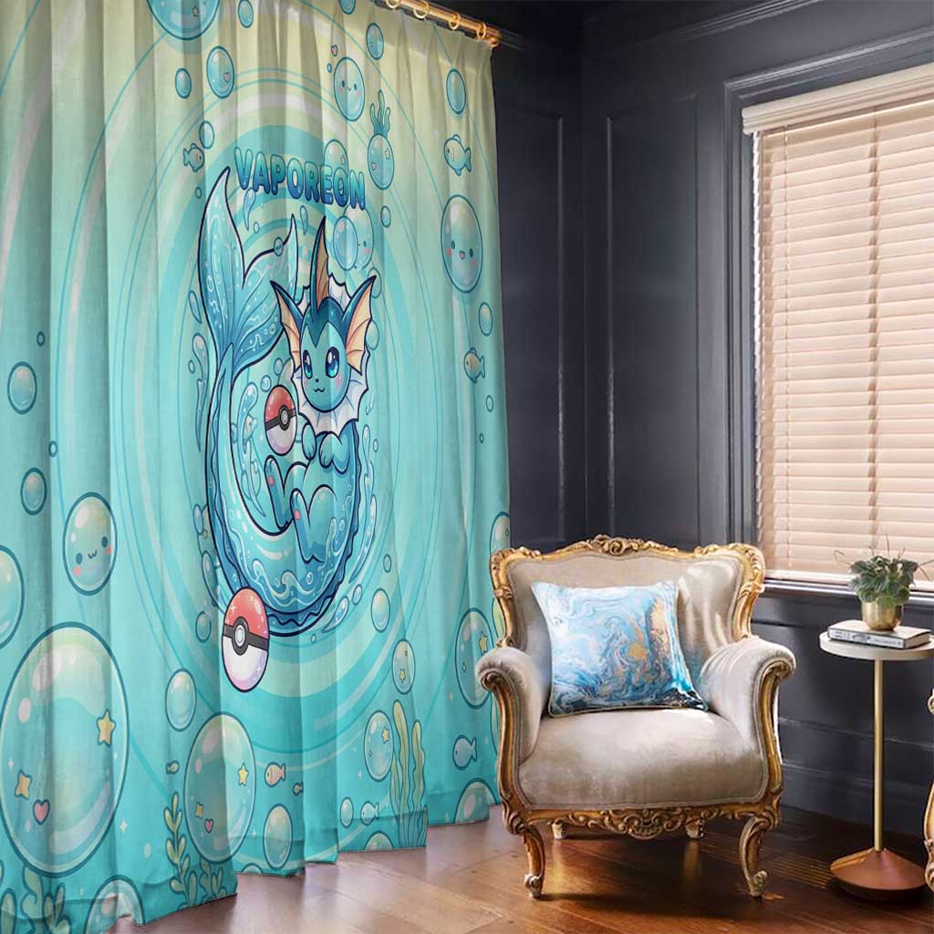 Vaporeon Window Curtain Dreamy Ocean Bubble Fantasy Art