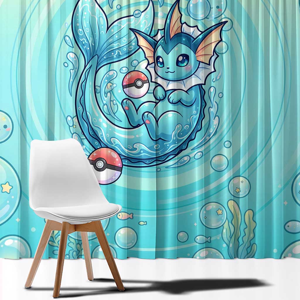 Vaporeon Window Curtain Dreamy Ocean Bubble Fantasy Art