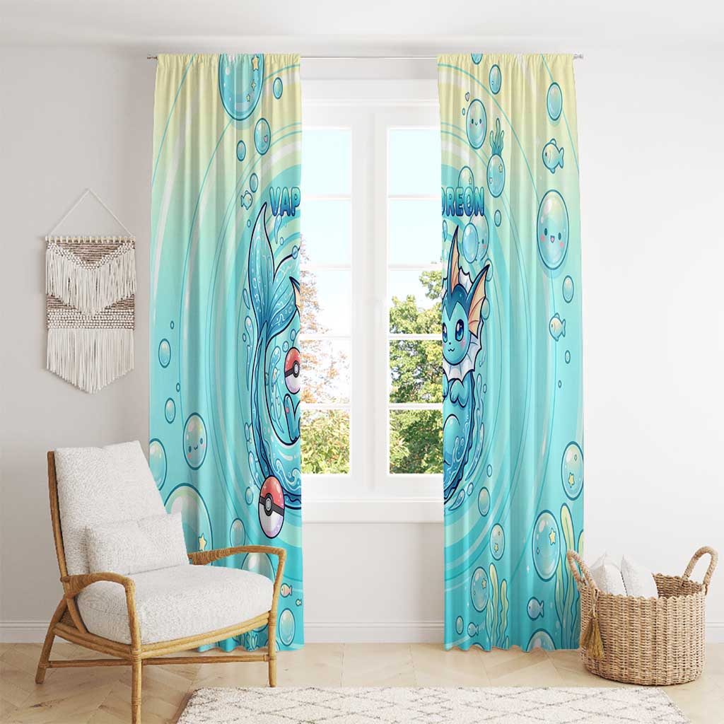 Vaporeon Window Curtain Dreamy Ocean Bubble Fantasy Art