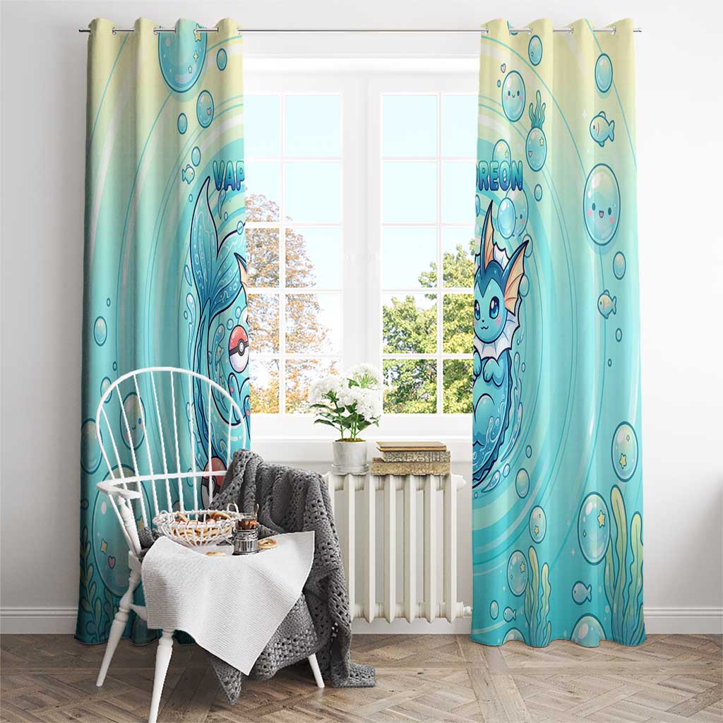 Vaporeon Window Curtain Dreamy Ocean Bubble Fantasy Art