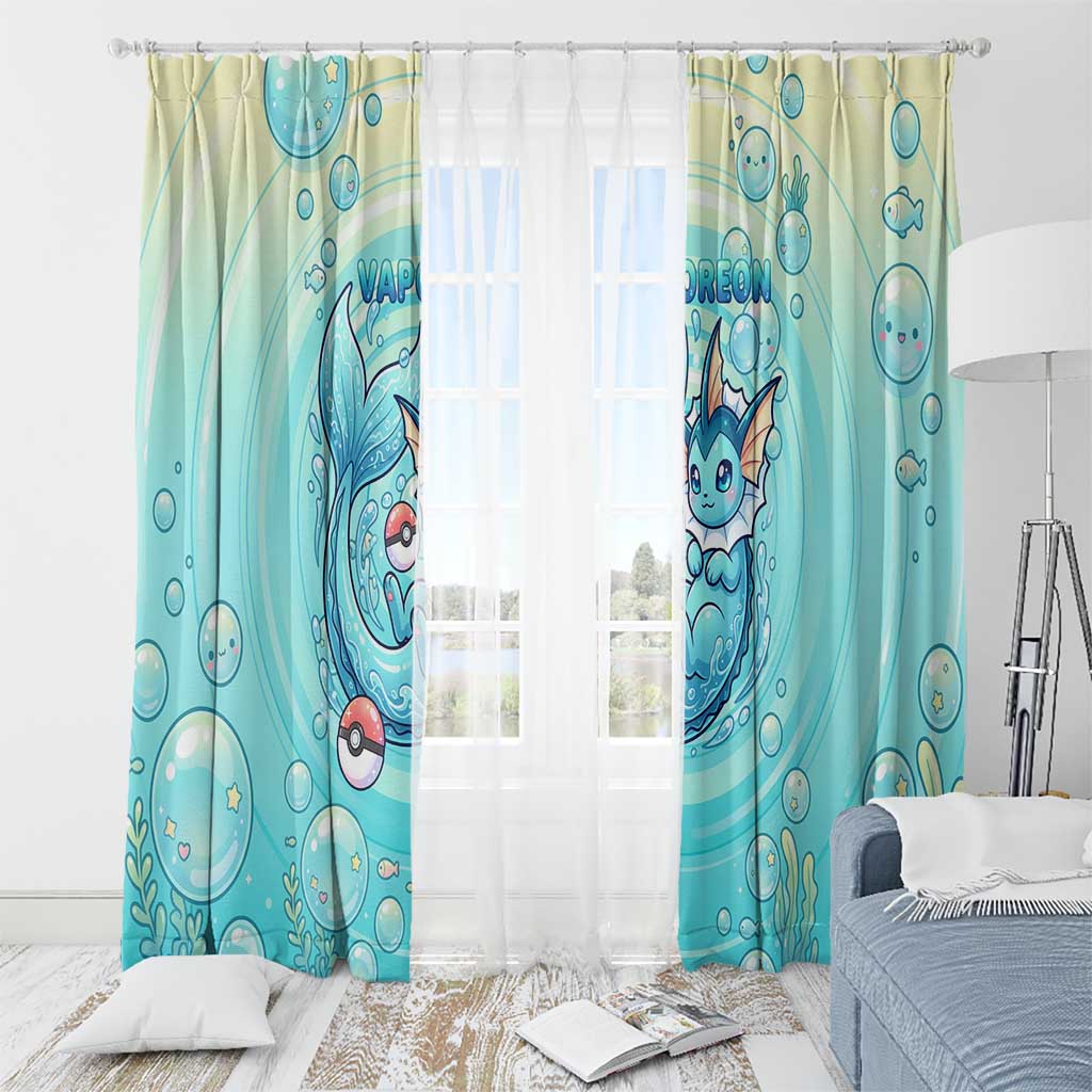 Vaporeon Window Curtain Dreamy Ocean Bubble Fantasy Art