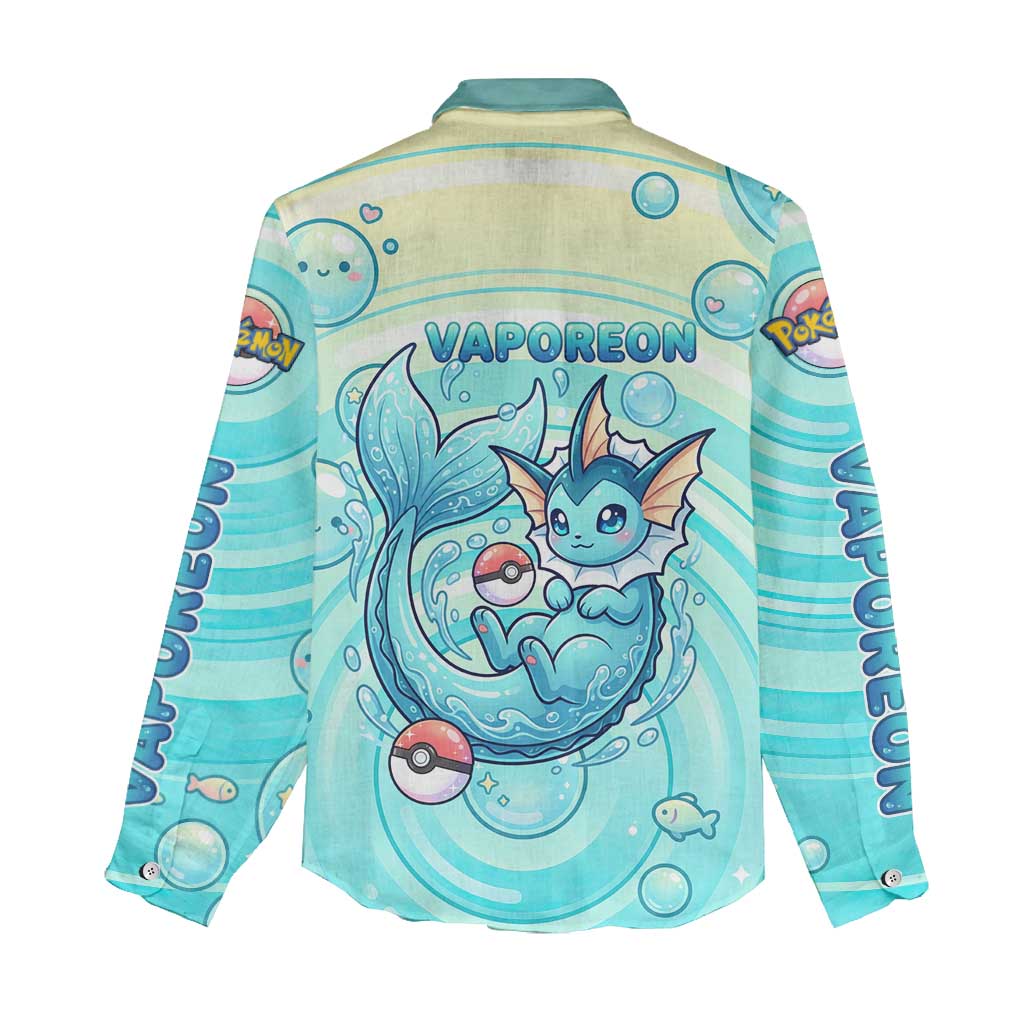 Vaporeon Women Casual Shirt Dreamy Ocean Bubble Fantasy Art