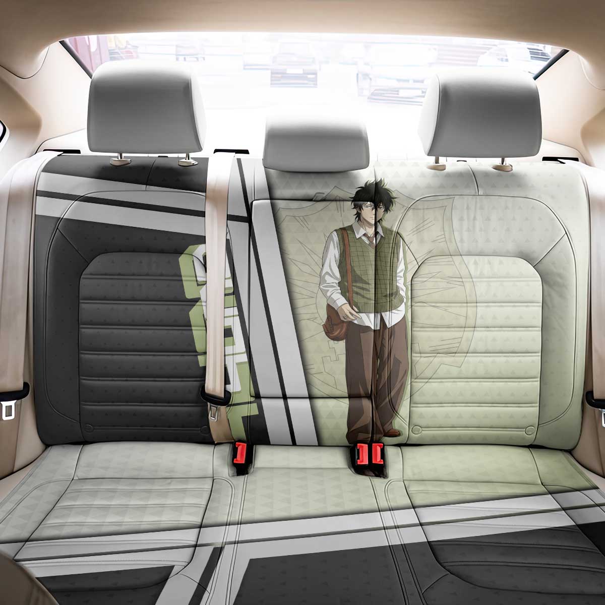 Black Clover Yuno Back Car Seat Cover Vintage Scholar Anime Style