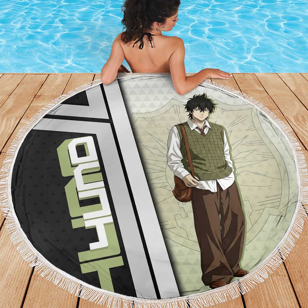 Black Clover Yuno Beach Blanket Vintage Scholar Anime Style