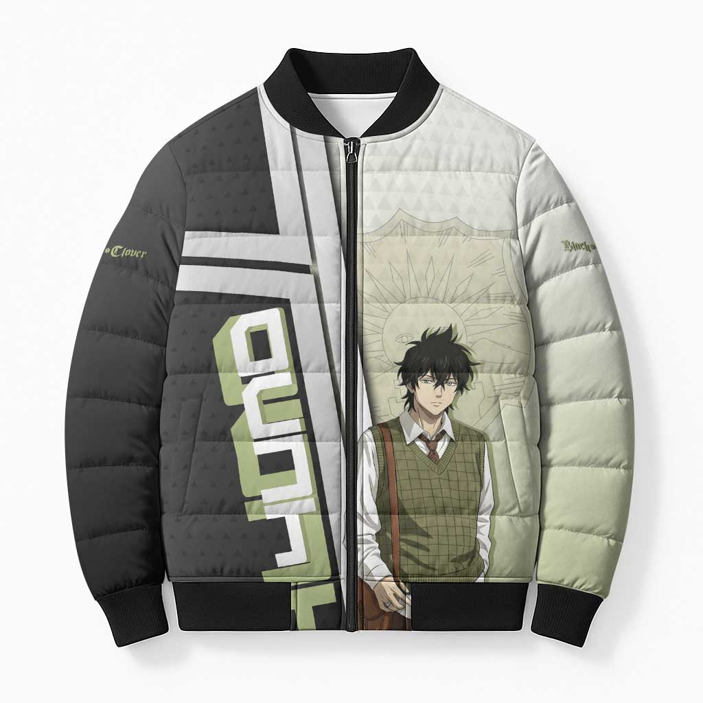 Black Clover Yuno Bomber Puffer Jacket Vintage Scholar Anime Style