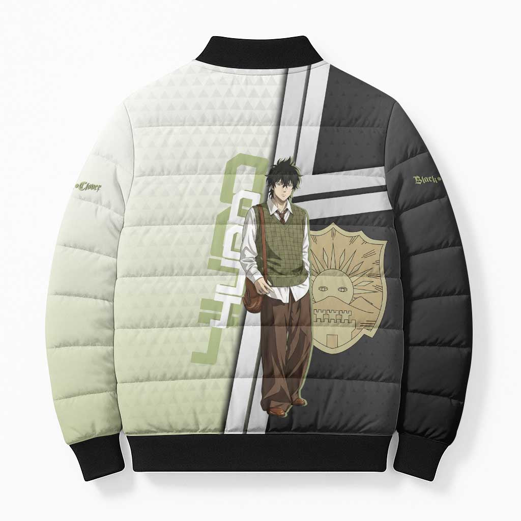 Black Clover Yuno Bomber Puffer Jacket Vintage Scholar Anime Style