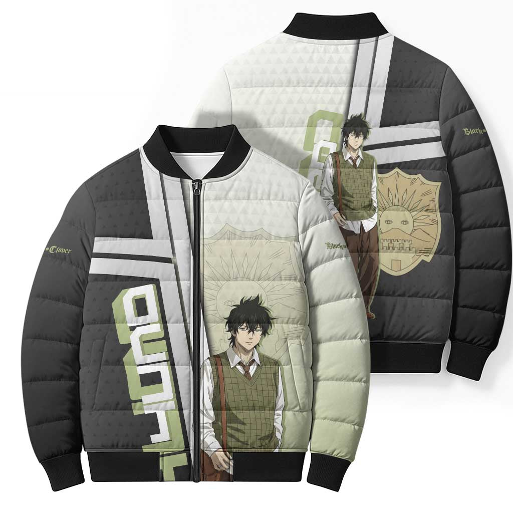 Black Clover Yuno Bomber Puffer Jacket Vintage Scholar Anime Style