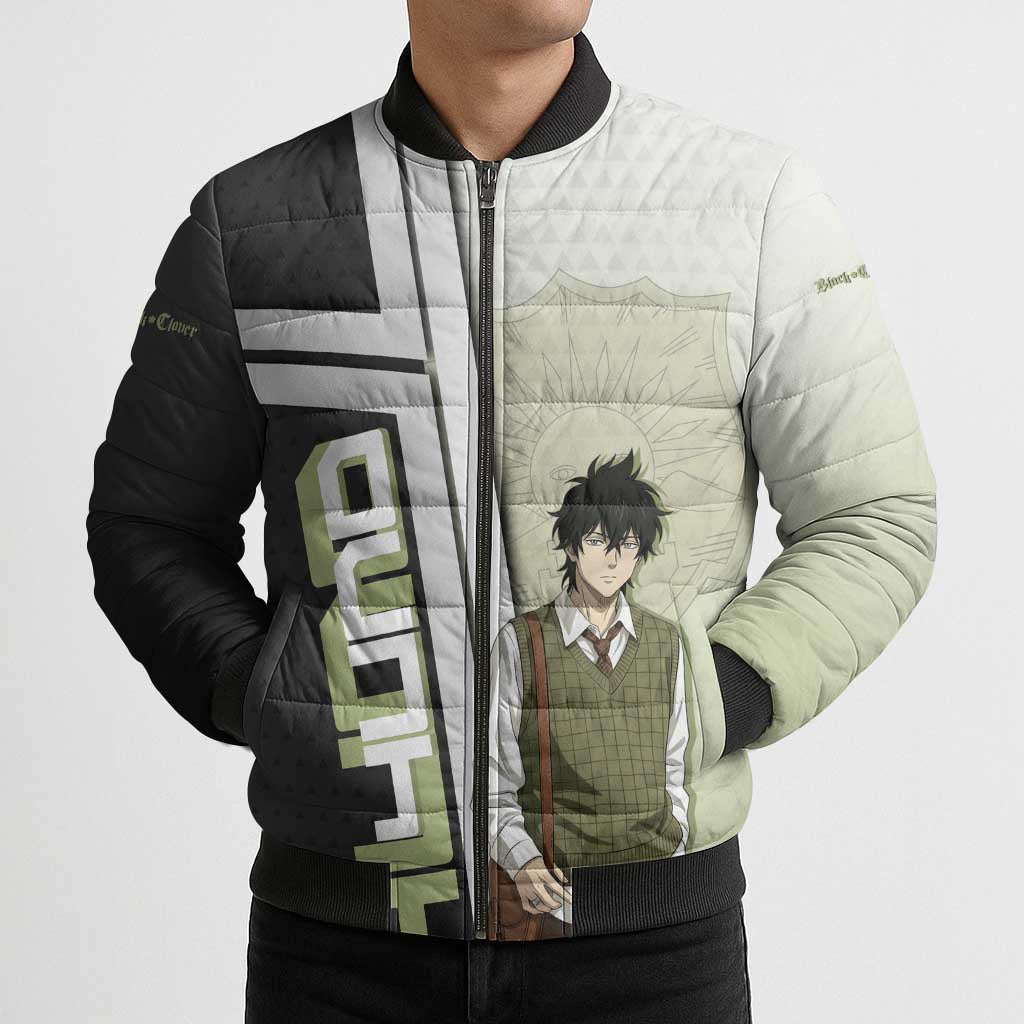 Black Clover Yuno Bomber Puffer Jacket Vintage Scholar Anime Style