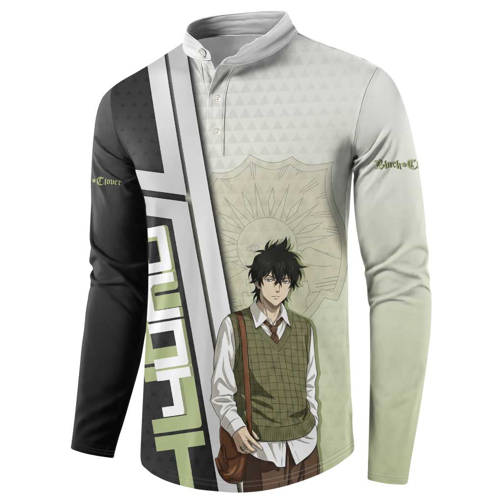 Black Clover Yuno Button Sweatshirt Vintage Scholar Anime Style