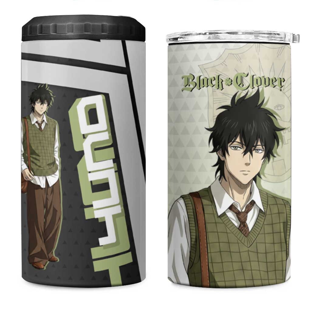 Black Clover Yuno 4 in 1 Can Cooler Tumbler Vintage Scholar Anime Style