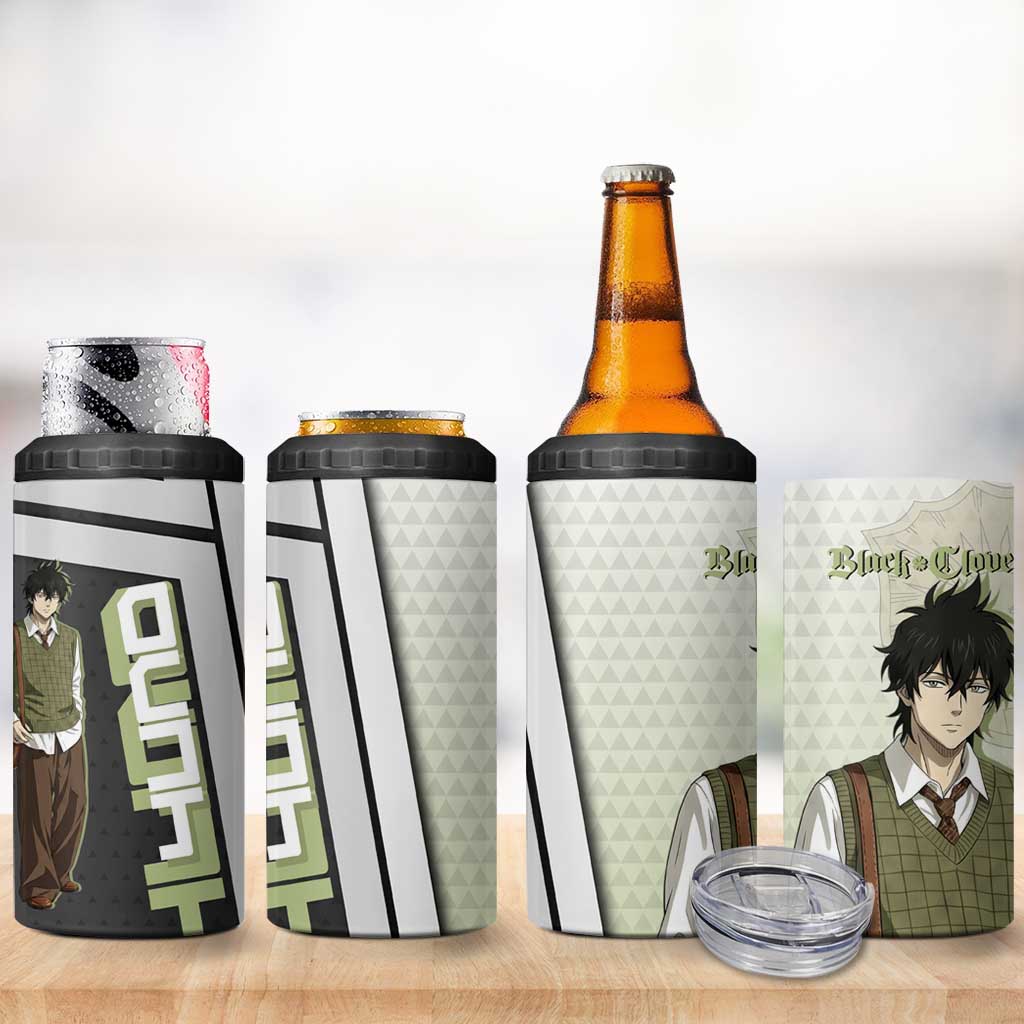 Black Clover Yuno 4 in 1 Can Cooler Tumbler Vintage Scholar Anime Style