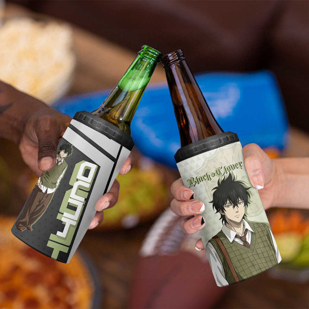 Black Clover Yuno 4 in 1 Can Cooler Tumbler Vintage Scholar Anime Style