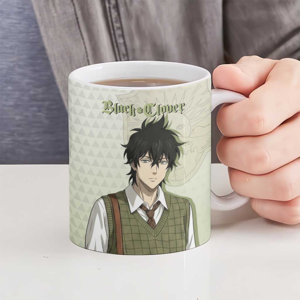 Black Clover Yuno Ceramic Mug Vintage Scholar Anime Style