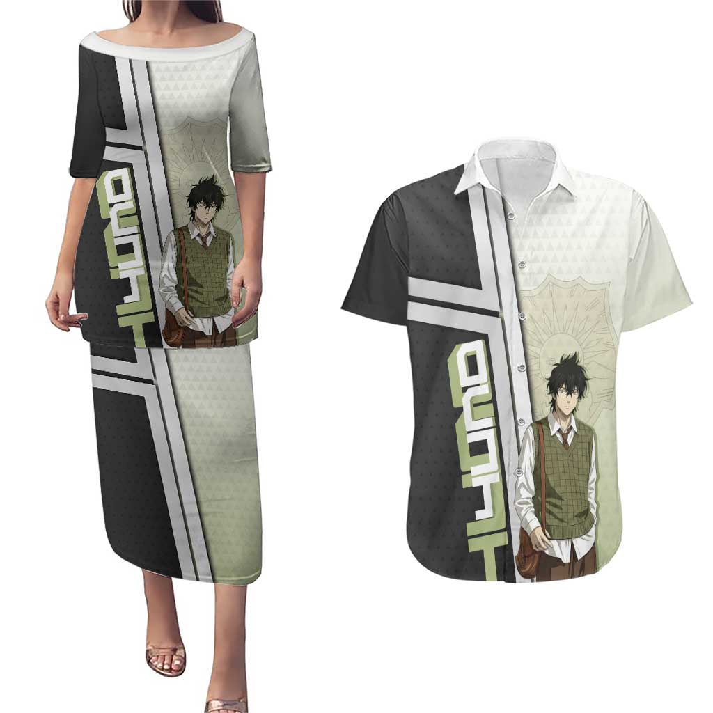 Black Clover Yuno Couples Matching Puletasi and Hawaiian Shirt Vintage Scholar Anime Style