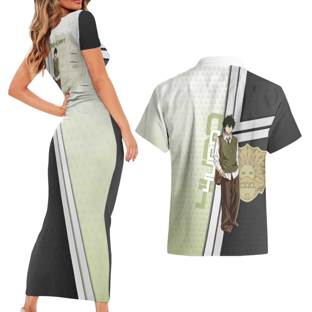 Black Clover Yuno Couples Matching Short Sleeve Bodycon Dress and Hawaiian Shirt Vintage Scholar Anime Style