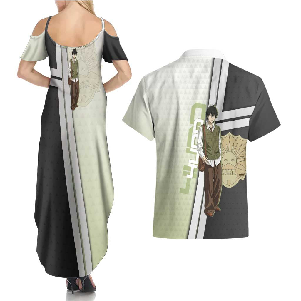 Black Clover Yuno Couples Matching Summer Maxi Dress and Hawaiian Shirt Vintage Scholar Anime Style