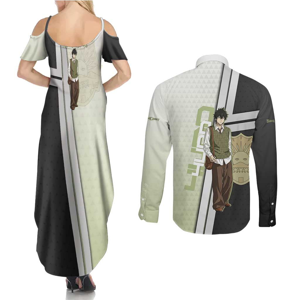 Black Clover Yuno Couples Matching Summer Maxi Dress and Long Sleeve Button Shirt Vintage Scholar Anime Style