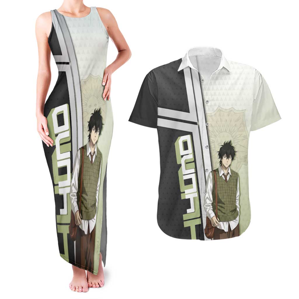 Black Clover Yuno Couples Matching Tank Maxi Dress and Hawaiian Shirt Vintage Scholar Anime Style