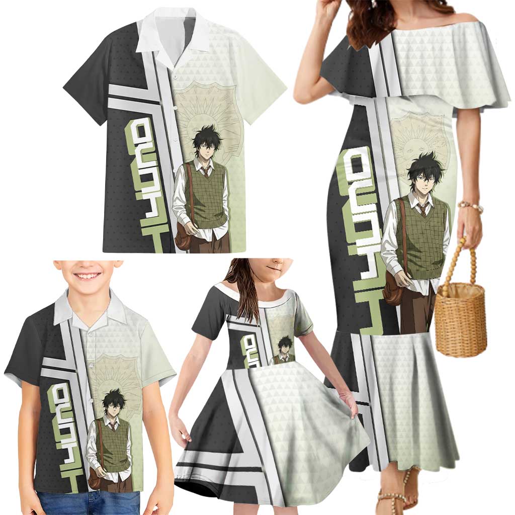 Black Clover Yuno Family Matching Mermaid Dress and Hawaiian Shirt Vintage Scholar Anime Style
