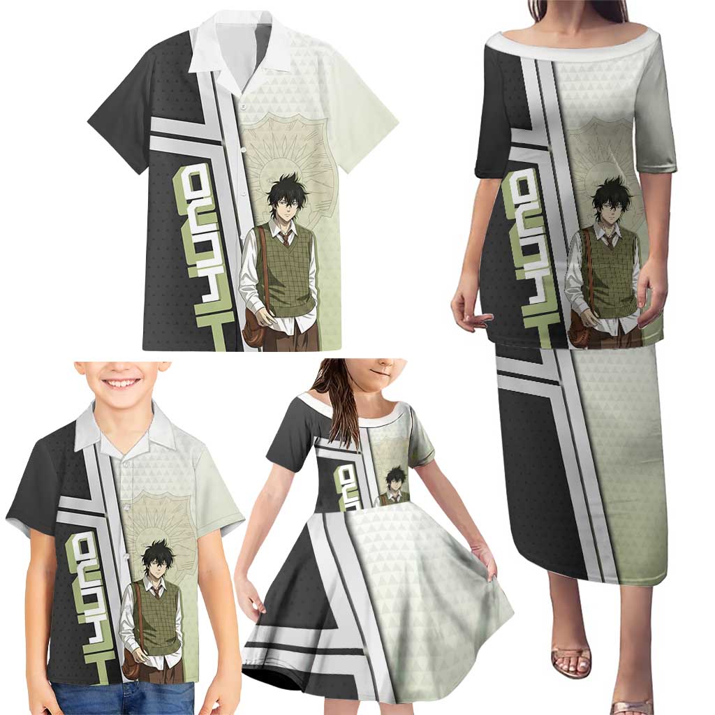 Black Clover Yuno Family Matching Puletasi and Hawaiian Shirt Vintage Scholar Anime Style