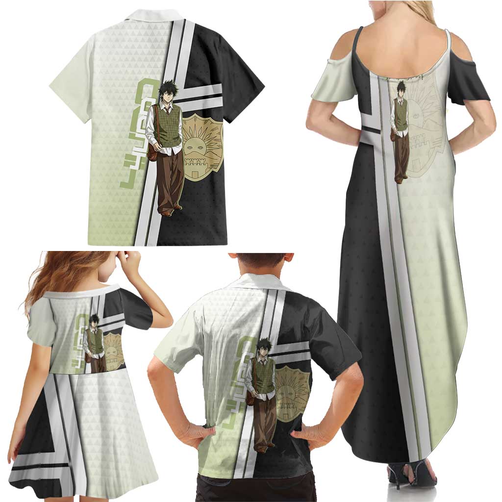 Black Clover Yuno Family Matching Summer Maxi Dress and Hawaiian Shirt Vintage Scholar Anime Style