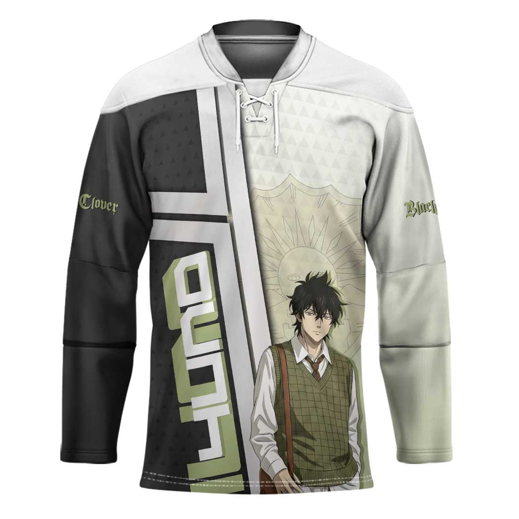 Black Clover Yuno Hockey Jersey Vintage Scholar Anime Style