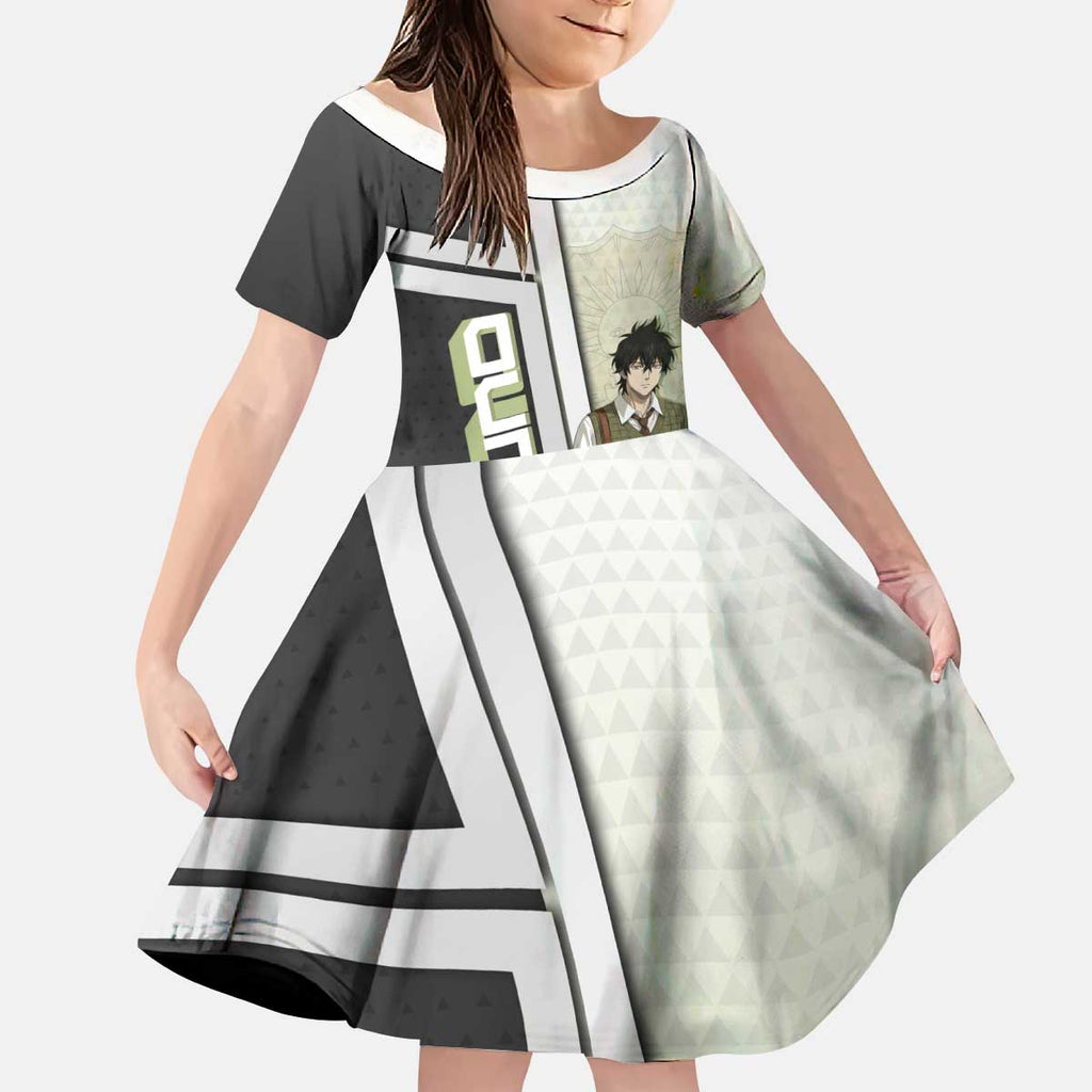 Black Clover Yuno Kid Short Sleeve Dress Vintage Scholar Anime Style