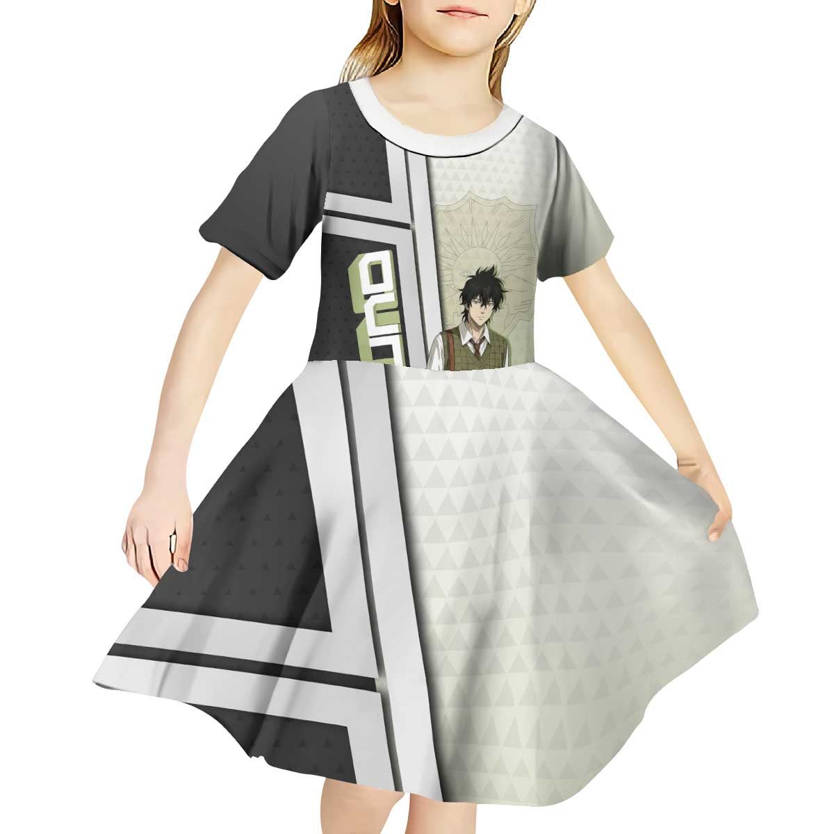 Black Clover Yuno Kid Short Sleeve Dress Vintage Scholar Anime Style