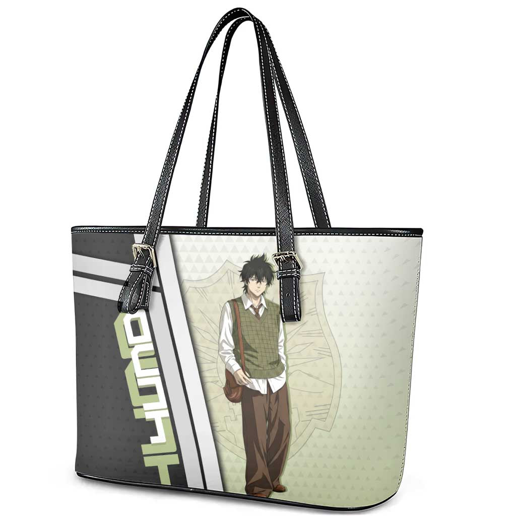 Black Clover Yuno Leather Tote Bag Vintage Scholar Anime Style