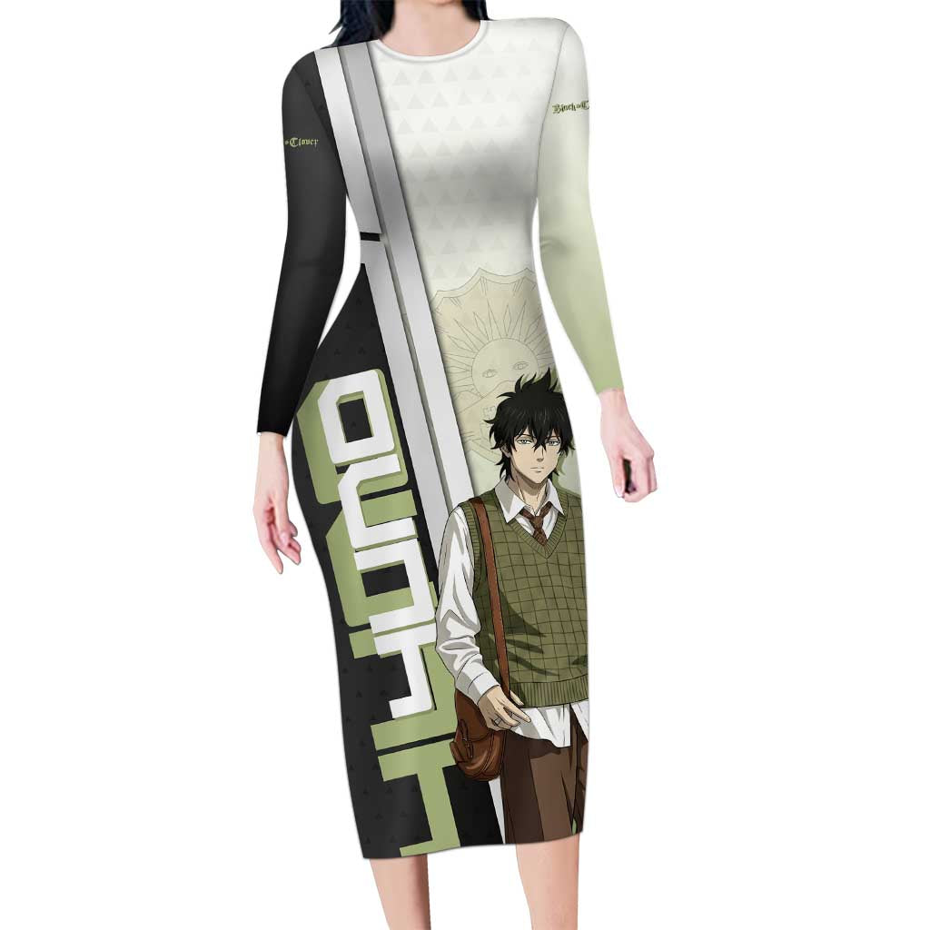 Black Clover Yuno Long Sleeve Bodycon Dress Vintage Scholar Anime Style