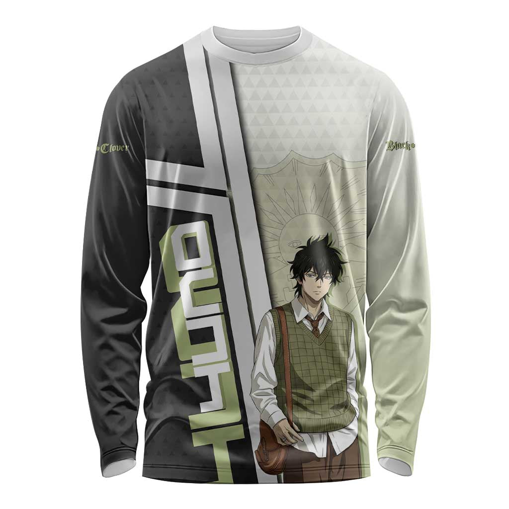 Black Clover Yuno Long Sleeve Shirt Vintage Scholar Anime Style