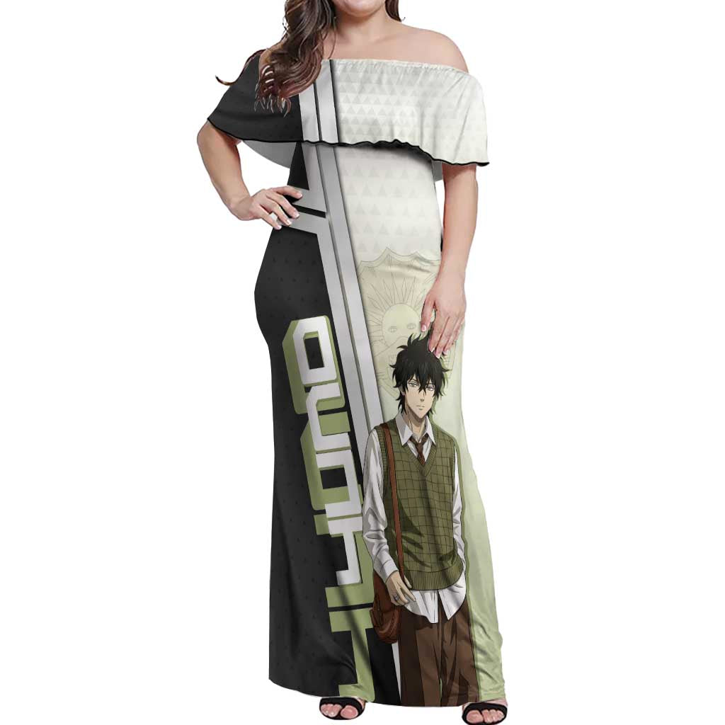 Black Clover Yuno Off Shoulder Maxi Dress Vintage Scholar Anime Style