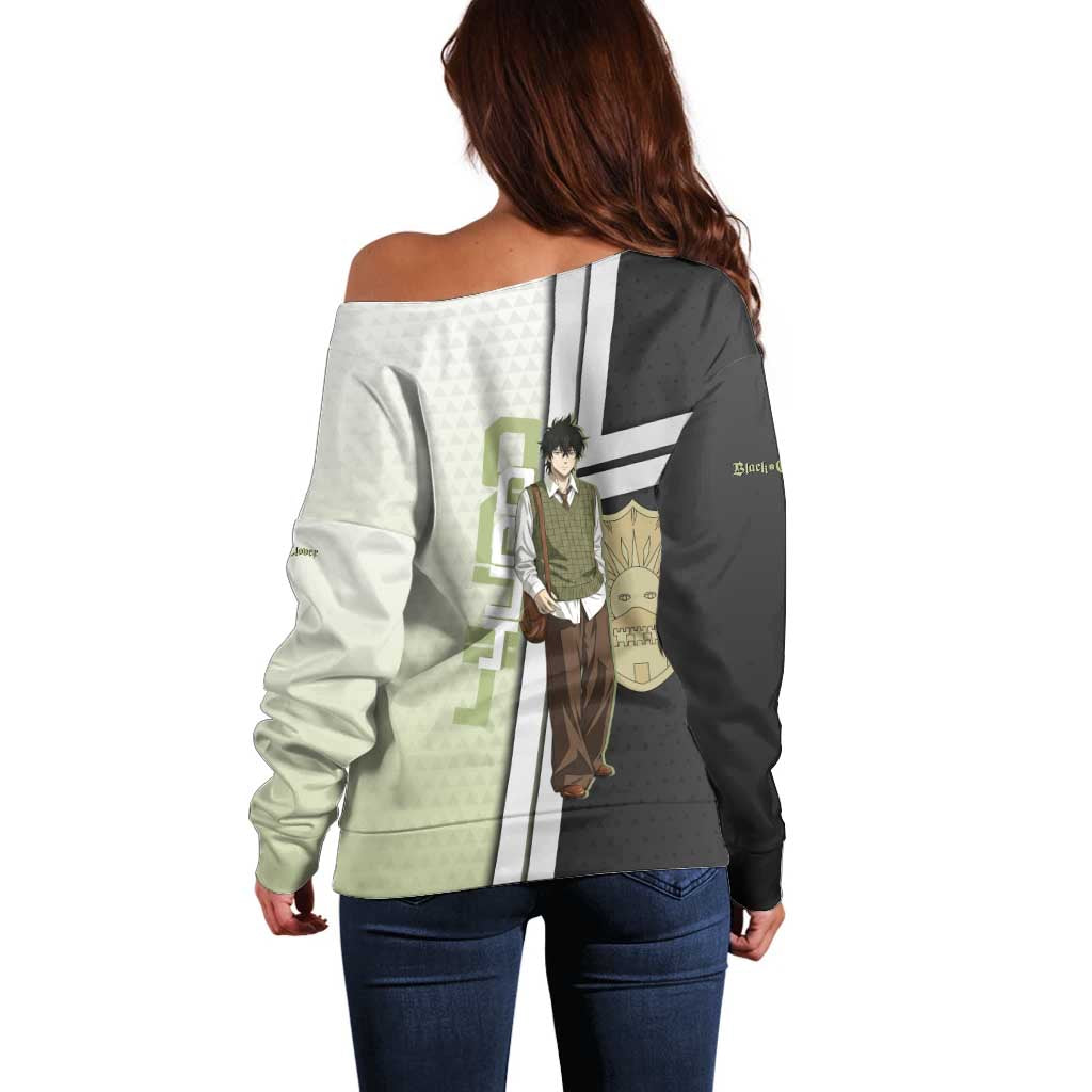 Black Clover Yuno Off Shoulder Sweater Vintage Scholar Anime Style