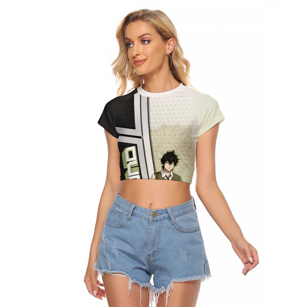 Black Clover Yuno Raglan Cropped T Shirt Vintage Scholar Anime Style