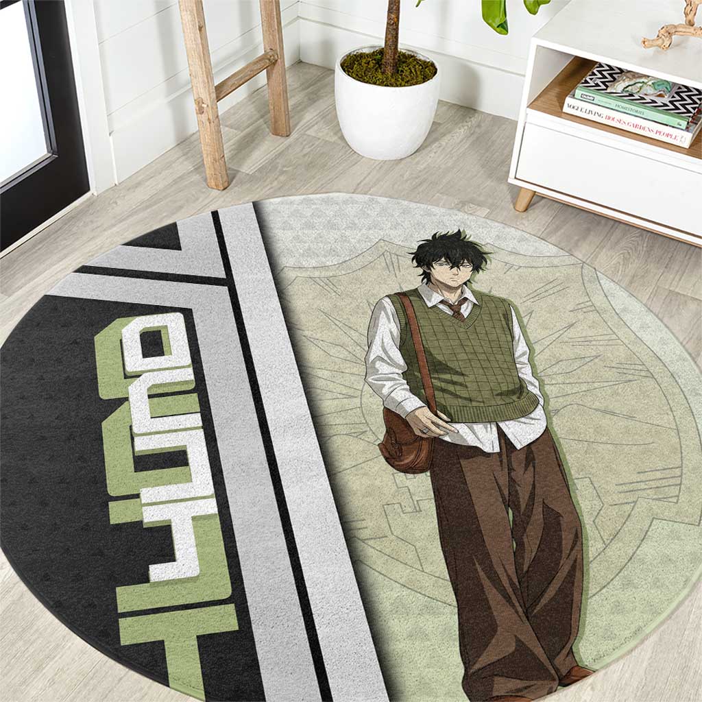 Black Clover Yuno Round Carpet Vintage Scholar Anime Style