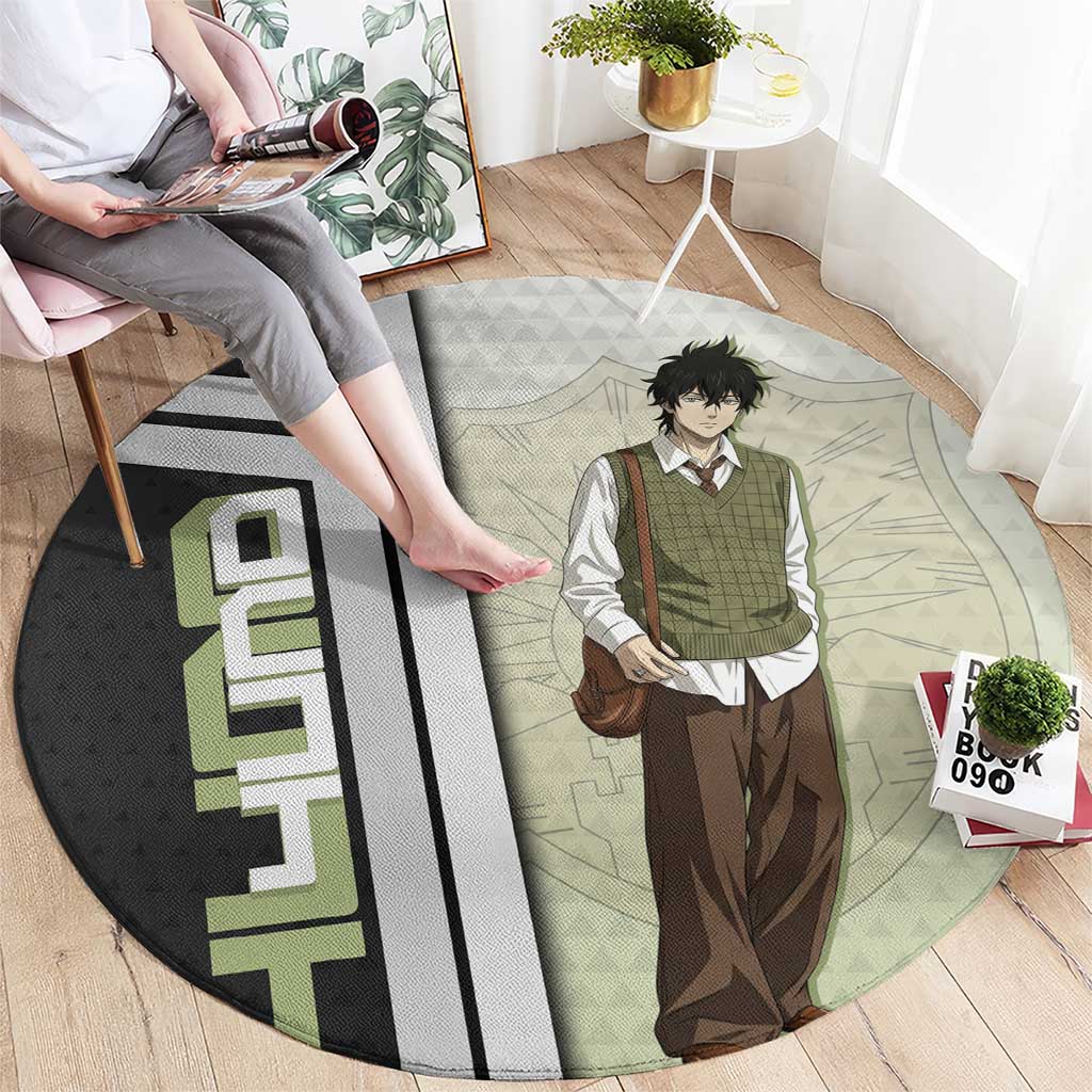 Black Clover Yuno Round Carpet Vintage Scholar Anime Style