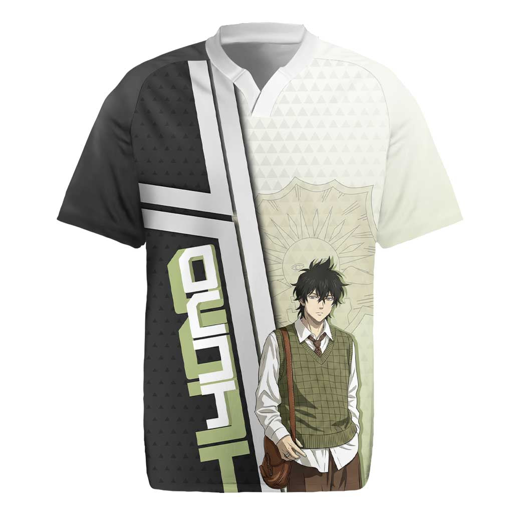 Black Clover Yuno Rugby Jersey Vintage Scholar Anime Style
