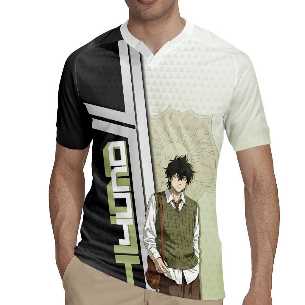 Black Clover Yuno Rugby Jersey Vintage Scholar Anime Style