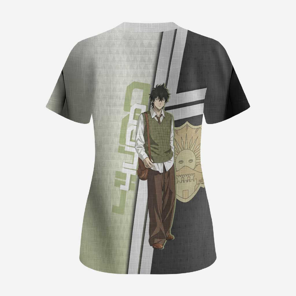 Black Clover Yuno Scrub Top Vintage Scholar Anime Style