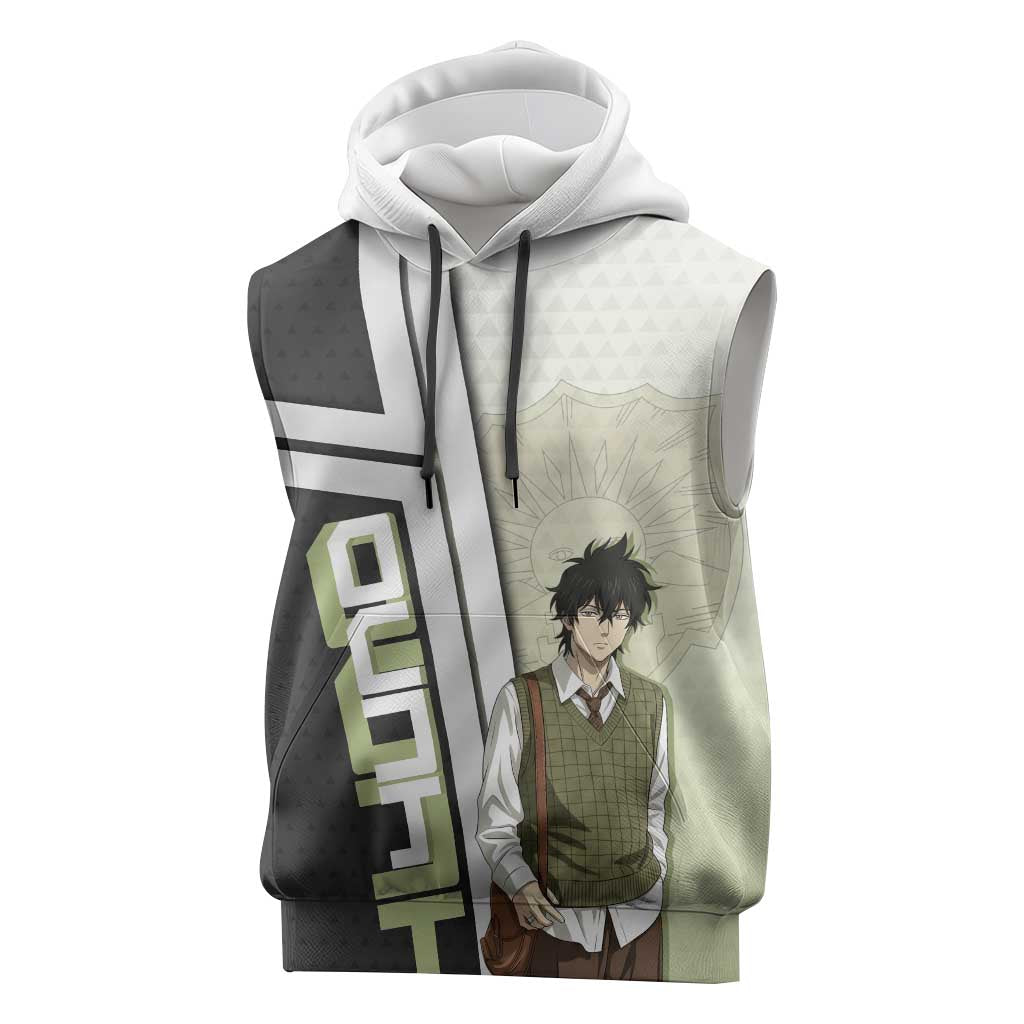 Black Clover Yuno Sleeveless Hoodie Vintage Scholar Anime Style