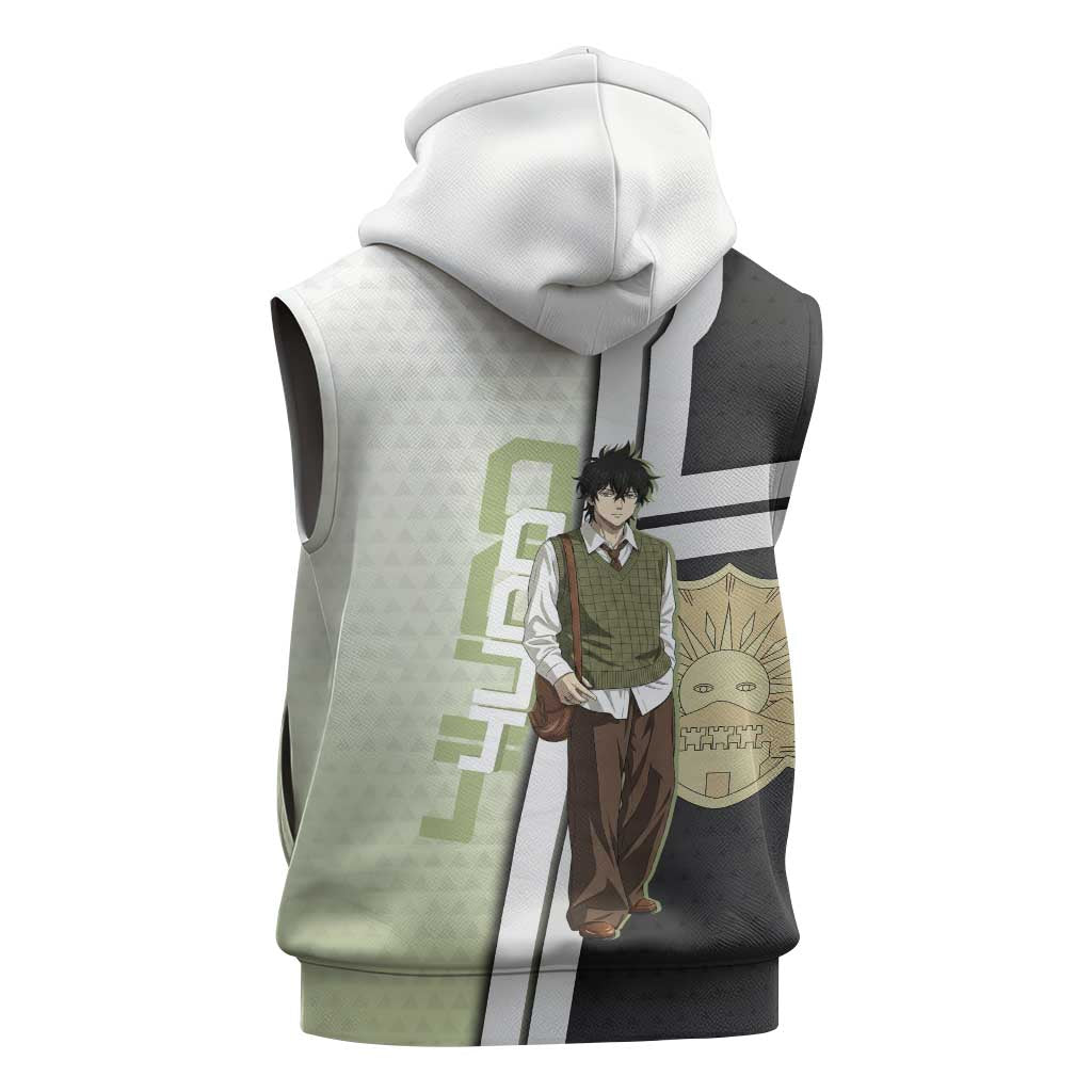 Black Clover Yuno Sleeveless Hoodie Vintage Scholar Anime Style