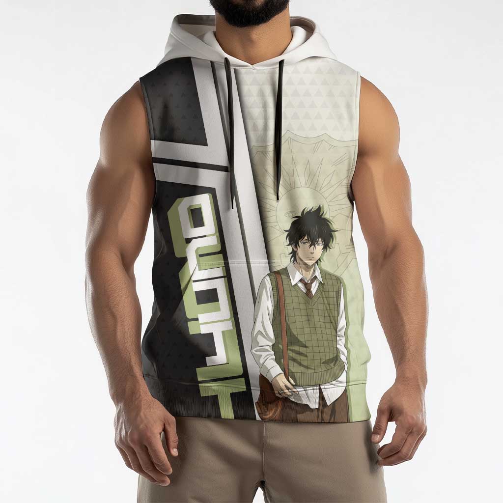 Black Clover Yuno Sleeveless Hoodie Vintage Scholar Anime Style