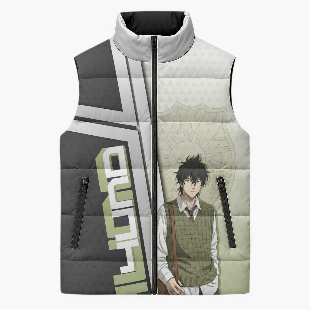 Black Clover Yuno Sleeveless Puffer Jacket Vintage Scholar Anime Style